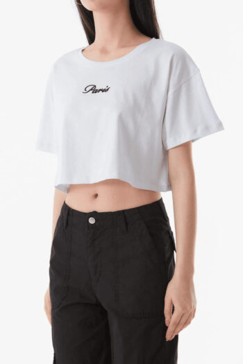 Paris Yazılı Crew Yakalı T-shirt & Crop