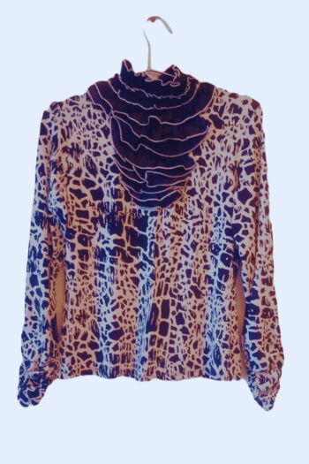 Leopar naxışlı ağ bluz