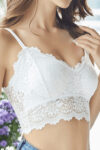 Çiçək Naxışlı Krujeva Bralet BRA - Ağ Rəng