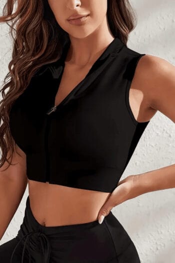 Rahat və Şık Slim Fit Yüksək Boyunlu Crop