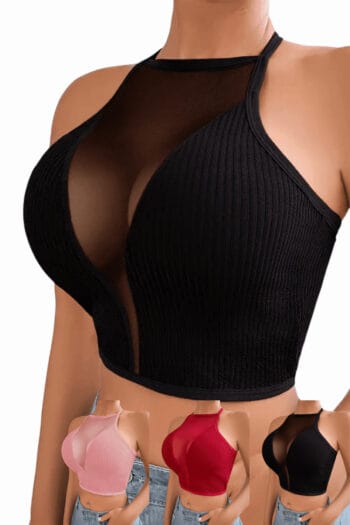 Seksual və Şık Trikotaj İç Giyim Çapraz Kəmər Detallı
